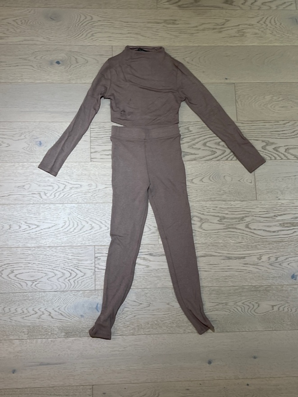 naked wardrobe Mocha  Knit High-Waist 2 piece set